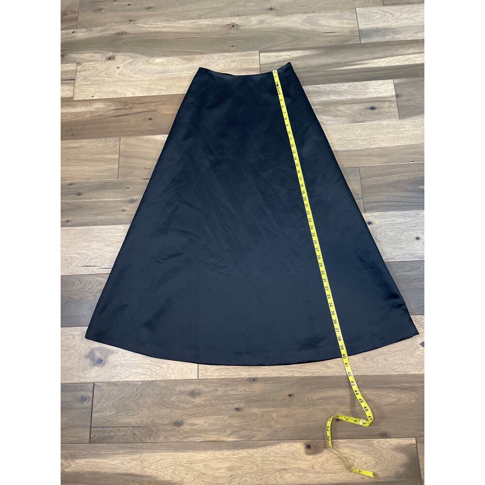Ann Taylor Black Satin High‑Waist Maxi Skirt Fully Lined Size 4 - Picture 5 of 8